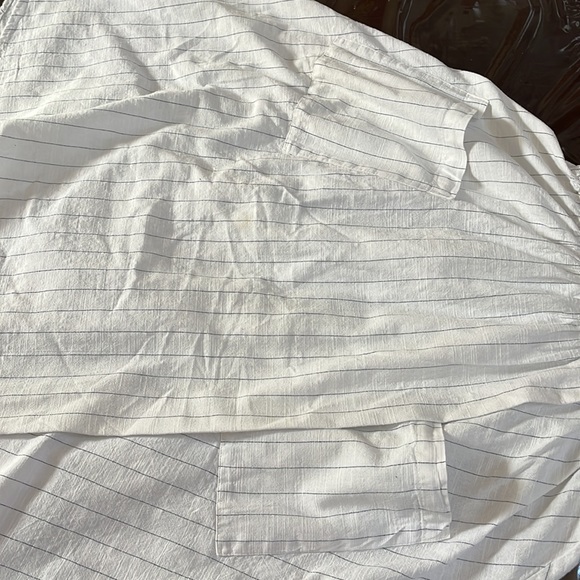 Mango sleeveless buttoned  wrap white with blue line dress , size US S - Picture 5 of 15